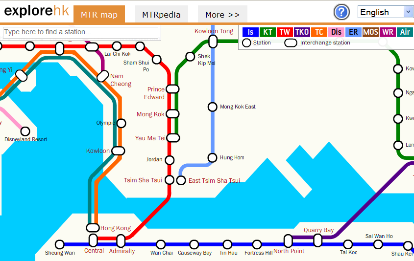 map of the Hong Kong MTR.